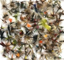 12,25,50,100 Assorted trout fishing flies Dry Wet Buzzers Nymph BARBED/BARBLESS