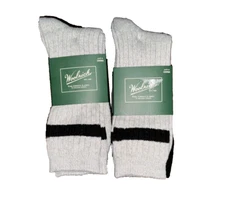 WOOLRICH 4 Pair WOOL Blend Midweight Crew RAGG BOOT SOCKS Mens LARGE 9-12 NEW