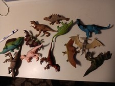 Toy Dinosaurs Lot 12 Plastic 7" Various Mixed brands GOOD Condition Realistic