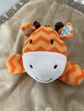 Circo Brown Giraffe Bee Baby Lovey Security Blanket Target Orange Chevron 14x14