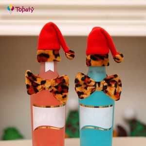 Christmas Wine Bottle Cover Leopard Tie Ornament Tableware Home