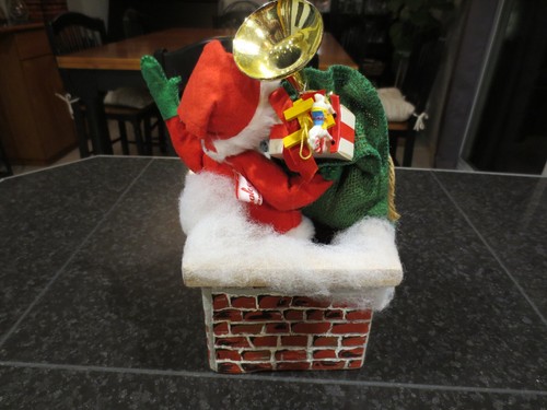 Annalee 1992 Vintage Santa Going Down the Chimney w/ Toy Sack Made in USA 10" - Picture 4 of 7