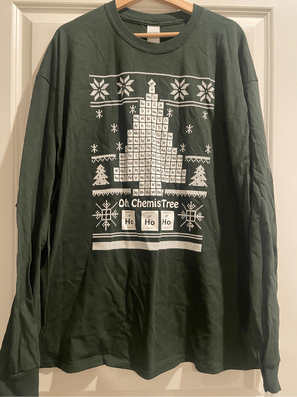 Festive Chemist Tree Christmas Tee Long Sleeve Size 2XL