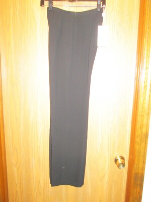 Armani Collezioni Women's 100% Silk Wide Leg Black Pants Slacks