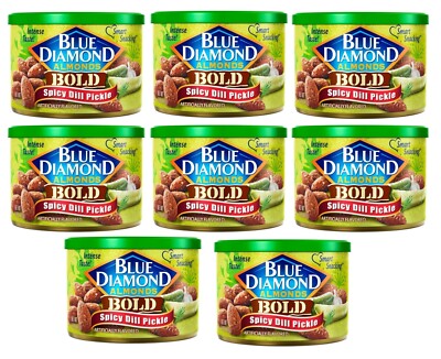 (8-Pack) Blue Diamond Bold Spicy Dill Pickle Almonds Size 6 oz Cans