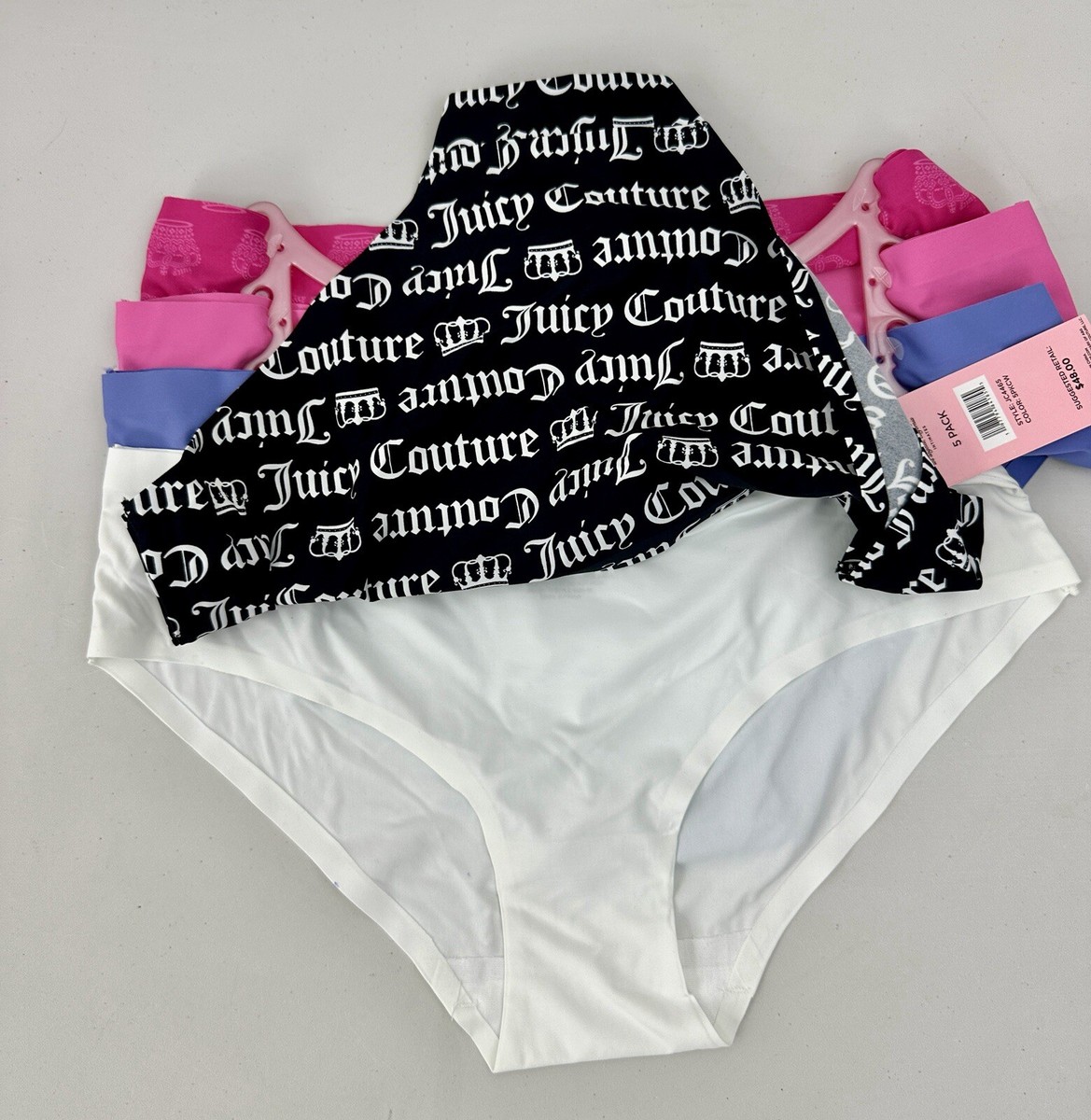 Juicy Couture Women's L Panties 5-Pack Bikini Logo Solid