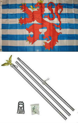 3x5 Ensign of Luxembourg Flag Aluminum Pole Kit Set 3'x5'