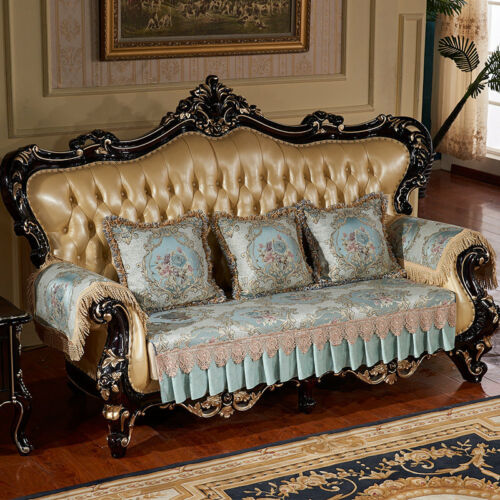 Luxury Jacquard Lace Sofa Cover European 2/3Seater Slipcover Couch Anti-Slip Mat - Picture 6 of 19