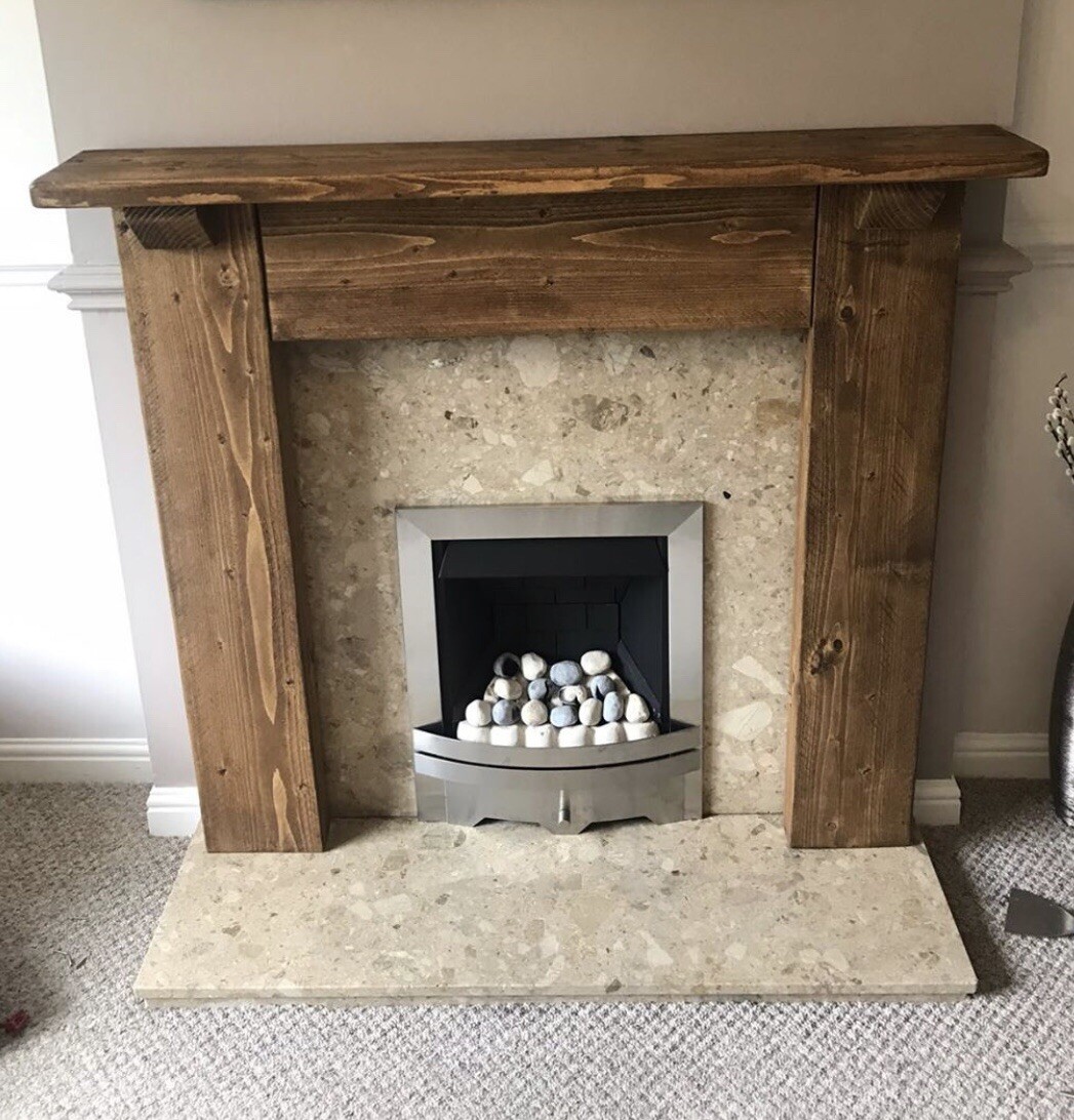 Chunky Rustic Pine Quality Handmade Fire Surround | eBay