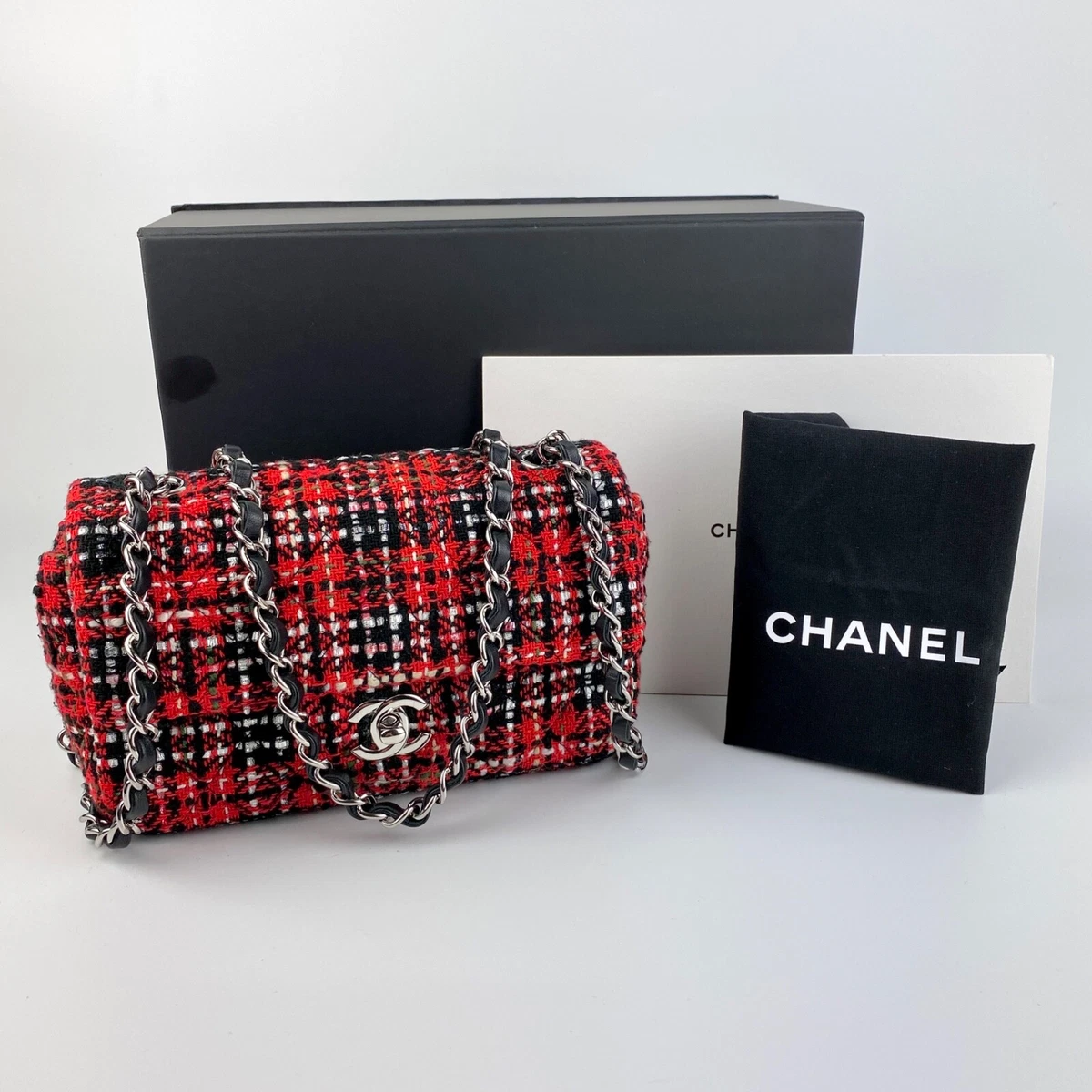 Chanel Red Lambskin Rectangular Mini Flap Top Handle Light Gold Hardware –  Madison Avenue Couture