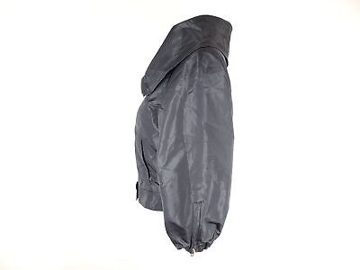 Prada Women's Cropped Light Jacket Cowl Collar Silk Black Prada Women's Cropped Light Jacket Cowl Collar Silk Black