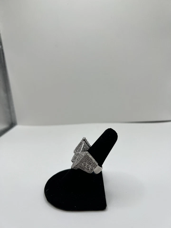 IMPRESIONANTE NUEVO ANILLO MARIPOSA PLATA CIRCONITA HELADA 3D PLATA TRENDY CHIC TALLA 5 Foto 4 de 4