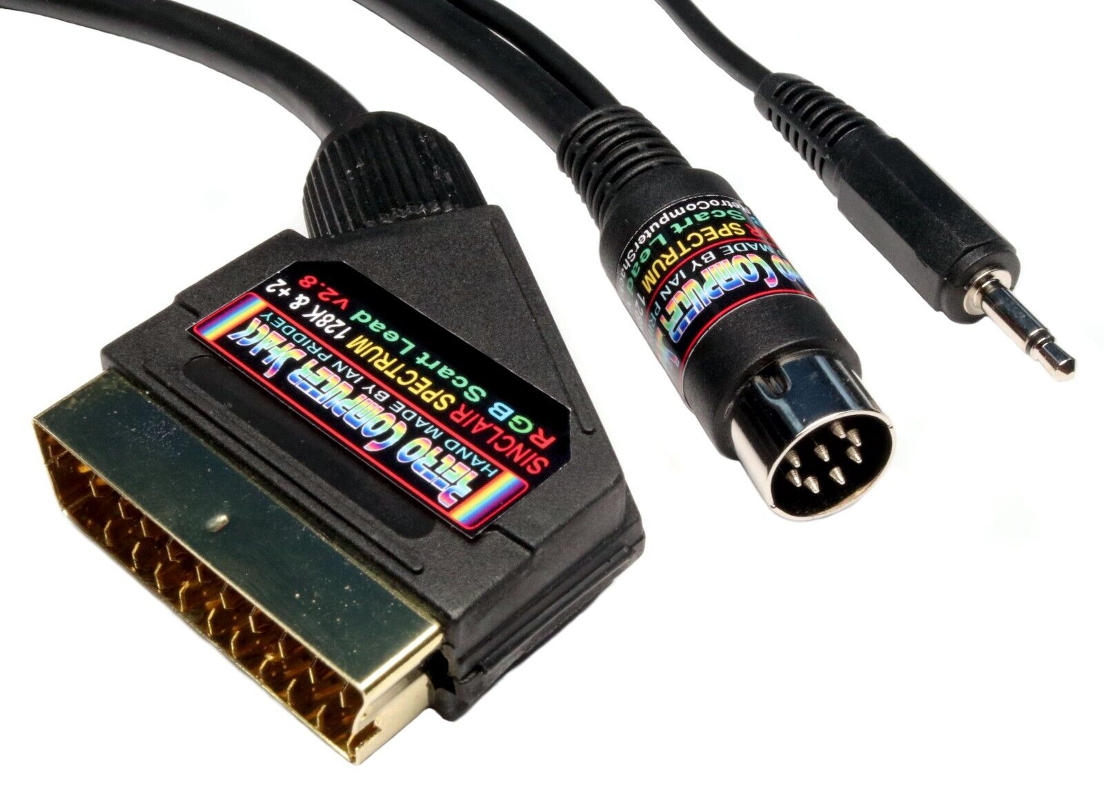  Sinclair ZX Spectrum+ 128K & +2 (Grey Model) RGB Scart Lead Video Cable TV Lead