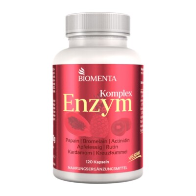 [211,00 /1kg] Multi Enzym  Actinidin Bromelain Papain Rutin BIOMENTA 120St vegan