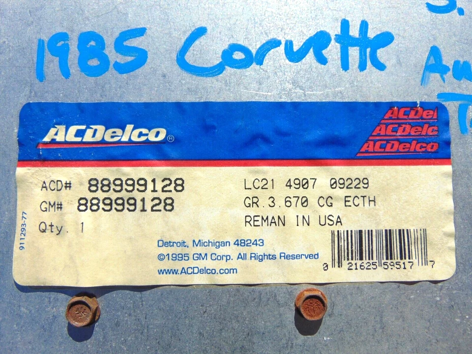 1985 Chevrolet Corvette 5,7 л A/T ECU ECM модуль управления двигателем 88999128 OEM - Изображение 2 из 4