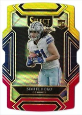 2021 Panini Select Prizm Red Yellow Die-Cut #283 Simi Fehoko Rookie Dallas