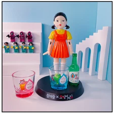 Squid Game Younghee Jinro Chamisul Soju Korean Drinking Game Toy Figure Doll NEW