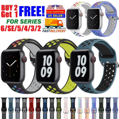 Sport Band Silicone iWatch Strap For Apple Watch Ultra 9 8 7 SE 6 5 4 41 45 44mm