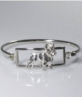 FranzöSischer Stier 3D Starres Armband In 925 Silber Luce