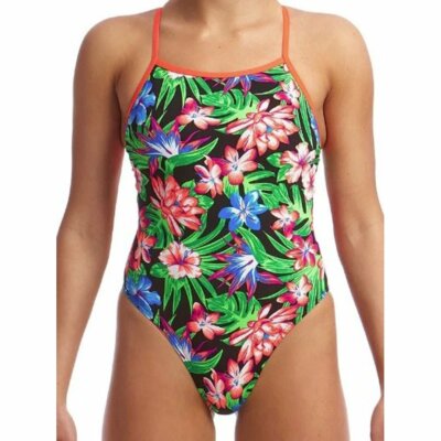 Funkita Tropic Rocket Tie Up Ladies One Piece Swimwear - Beachwear Multicolor