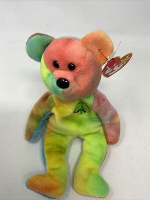 Peace The Bear Beanie Baby, 1996, Style 4053, Mint Condition, Rare