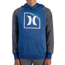 New Boy's Hurley Blue Pullover Active Hoodie Large 14 - 16 with H20-DRI Wicking