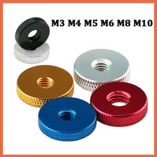 Knurled Thumb Nuts Hand Grip Knob Thin Type Through Hole Flat M3 M4 M5 M6 M8 M10