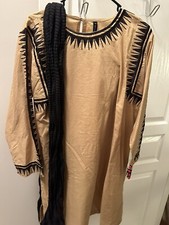 Pakistani Indian shalwar kameez 3 pc new size medium Embroidered Ethnic Brand