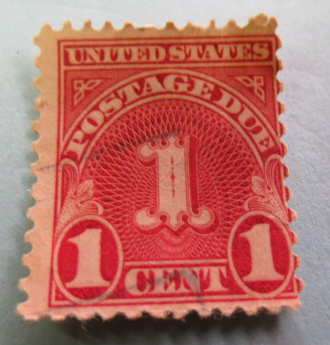 SCOTTS# J80 1 CENT POSTAGE DUE STAMP, VERMILION, 1894. HIGH CAT VALUE used - Picture 2 of 3