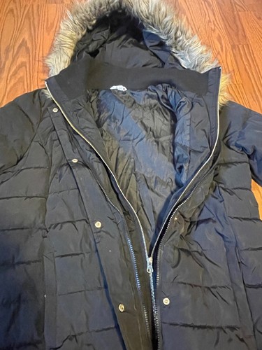 Time And Tru Black Hooded Puffer Lightweight Jacket Women’s M (8-10 Double Zip - Picture 8 of 11