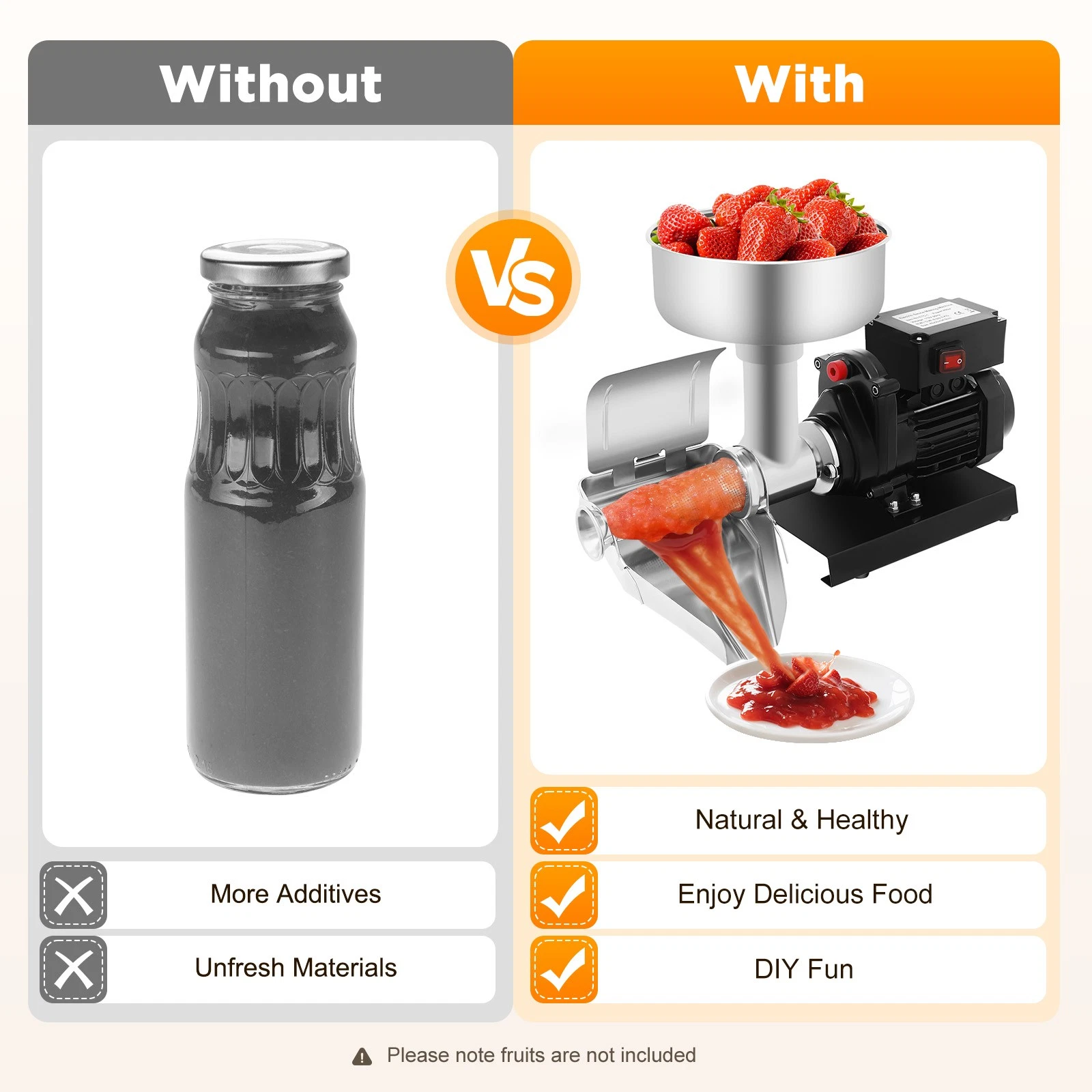 Electric Tomato Strainer Machine Tomato Sauce Jam Maker For Strawberry Blueberry