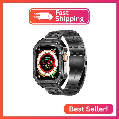 MioHHR Metal Band with Case Compatible with Apple Watch 49mm Bands for Men