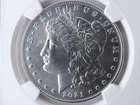 NobleSpirit 2021 Morgan Silver Dollar First Day of Issue Mercanti Sig NGC MS70