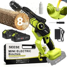SEESE Brushless Mini 6"Chainsaw Oil System- Portable Electric Cordless Saw for W