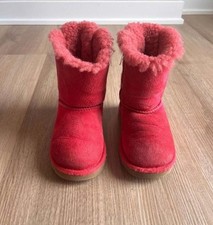 UGG, Toddler Suede Bailey Bow Winter Boots, Hot Pink, Lined, 9C