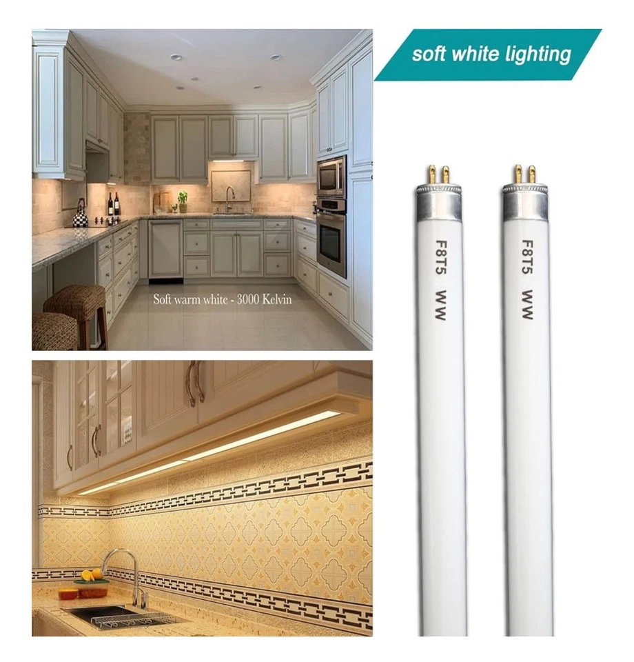 Linear Fluorescent Light Bulb  8W Warm White T5 Tube 3000k Soft Warm White - Image 4 of 4