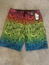 Hurley Boys Swim Trunks Board Shorts Multi Color Print. Size 16/28. 988234-E69