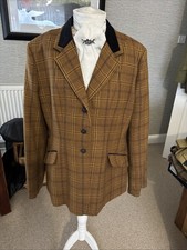 Equetech Immaculate Mustard Tweed Jacket Plus Size 48”(20-22)blue/yellow Chk