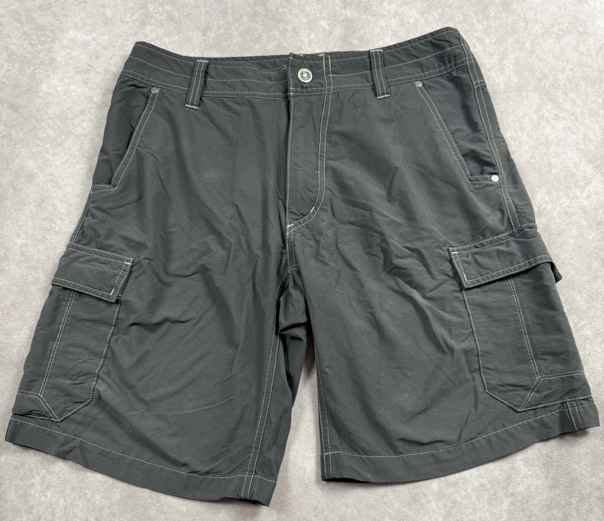 Kuhl Men's Sz 32 9" Cargo Shorts Gray Casual Outdoors Camp Hike Stretch Comfort