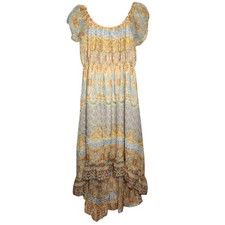 NWT Raga Bohemian Boho High Low Dress Abstract Print Sz Lg