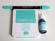 Stampin' Up Set of SUMMER SPLASH INK PAD REFILL MARKER Water-Based AQUA BLUE