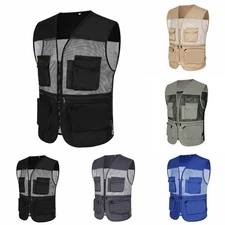 Men's Mesh Waistcoat with Multi Pockets Suitable for Fishing and Photography