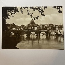 ROMA PONTE ELIO E S. PIETRO - CARTOLINA VIAGGIATA 1940 CON TIMBRO ANTICA