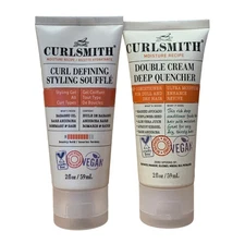 Curlsmith 2 PC Curl Defining Styling Souffle & Dbl Cream Deep Quencher 2oz./59ml