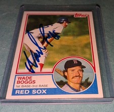 Wade Boggs Boston Red Sox Signed 1983 Topps Rookie Card JSA LML A