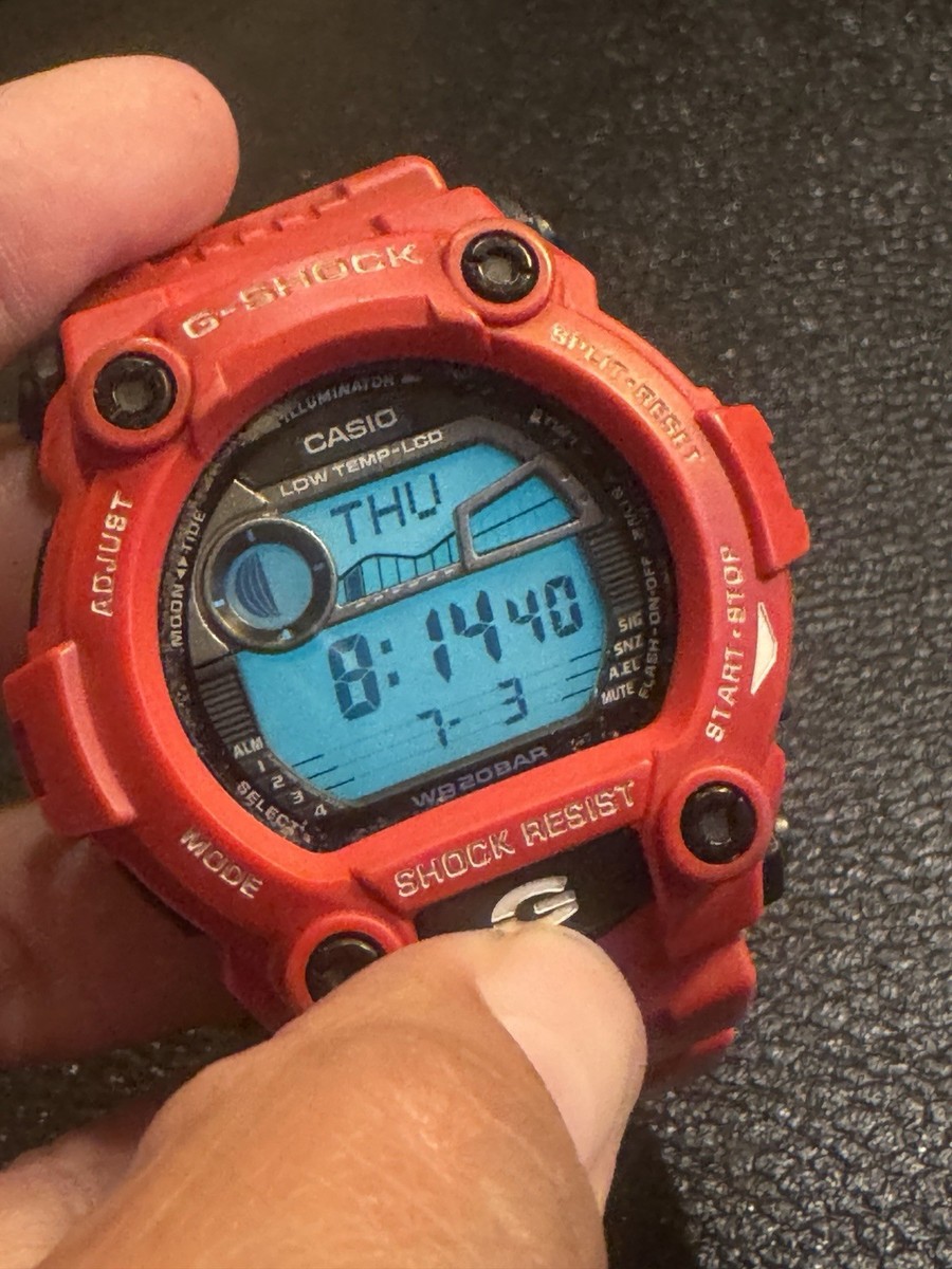 Casio G-Shock 3194 G-7900A Tide Moon Digital Watch Rescue Red For