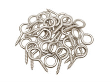 100pcs 1in Metal Screw Eyes Screw Hooks with Rings Hardware Fasteners
