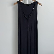 SPLENDID black racerback midi dress snap front XL