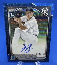 2024 Bowman Chrome Gage Ziehl Blue Wave Refractor Auto /150 Yankees