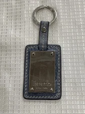 Tignanello Light Blue Leather Handbag Hang Tag Key Chain Fob